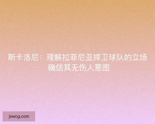 斯卡洛尼：理解拉菲尼亚捍卫球队的立场 确信其无伤人意图