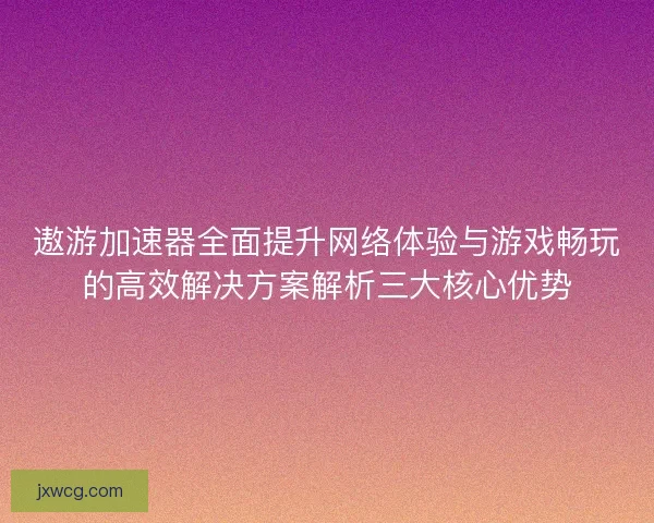 遨游加速器全面提升网络体验与游戏畅玩的高效解决方案解析三大核心优势